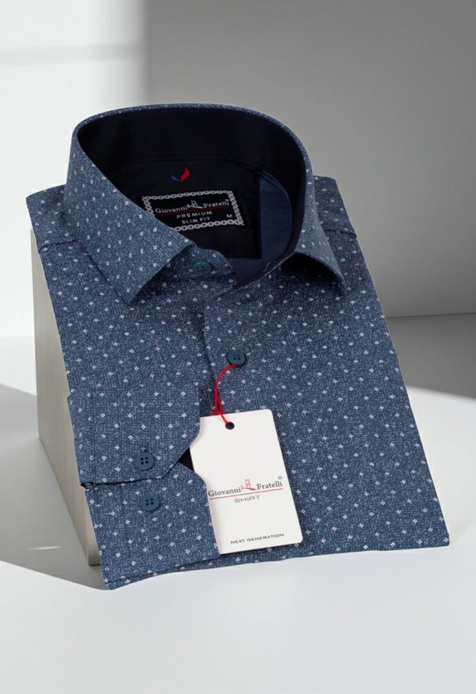 Slim Fit Uzun Kol Desenli Erkek Gömlek 3GMK311349004