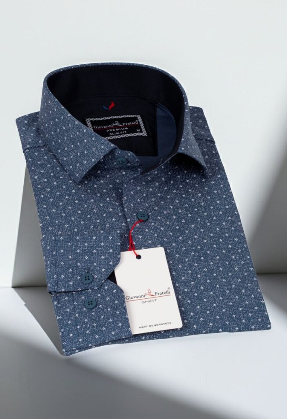 Slim Fit Uzun Kol Desenli Erkek Gömlek 3GMK311349004
