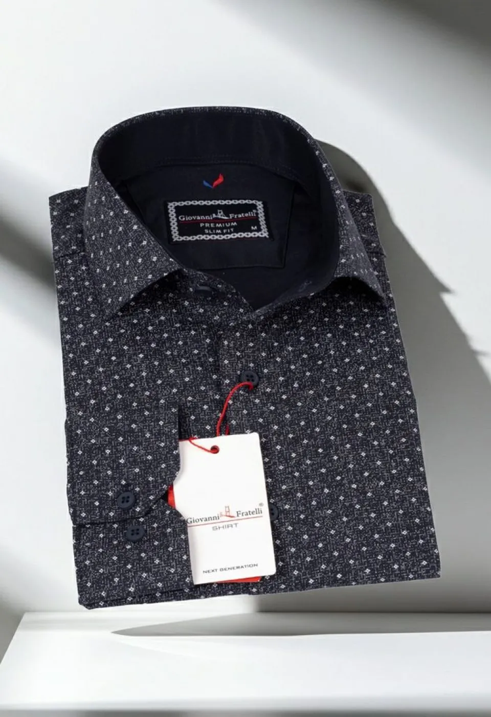 Slim Fit Uzun Kol Desenli Erkek Gömlek 3GMK311349012