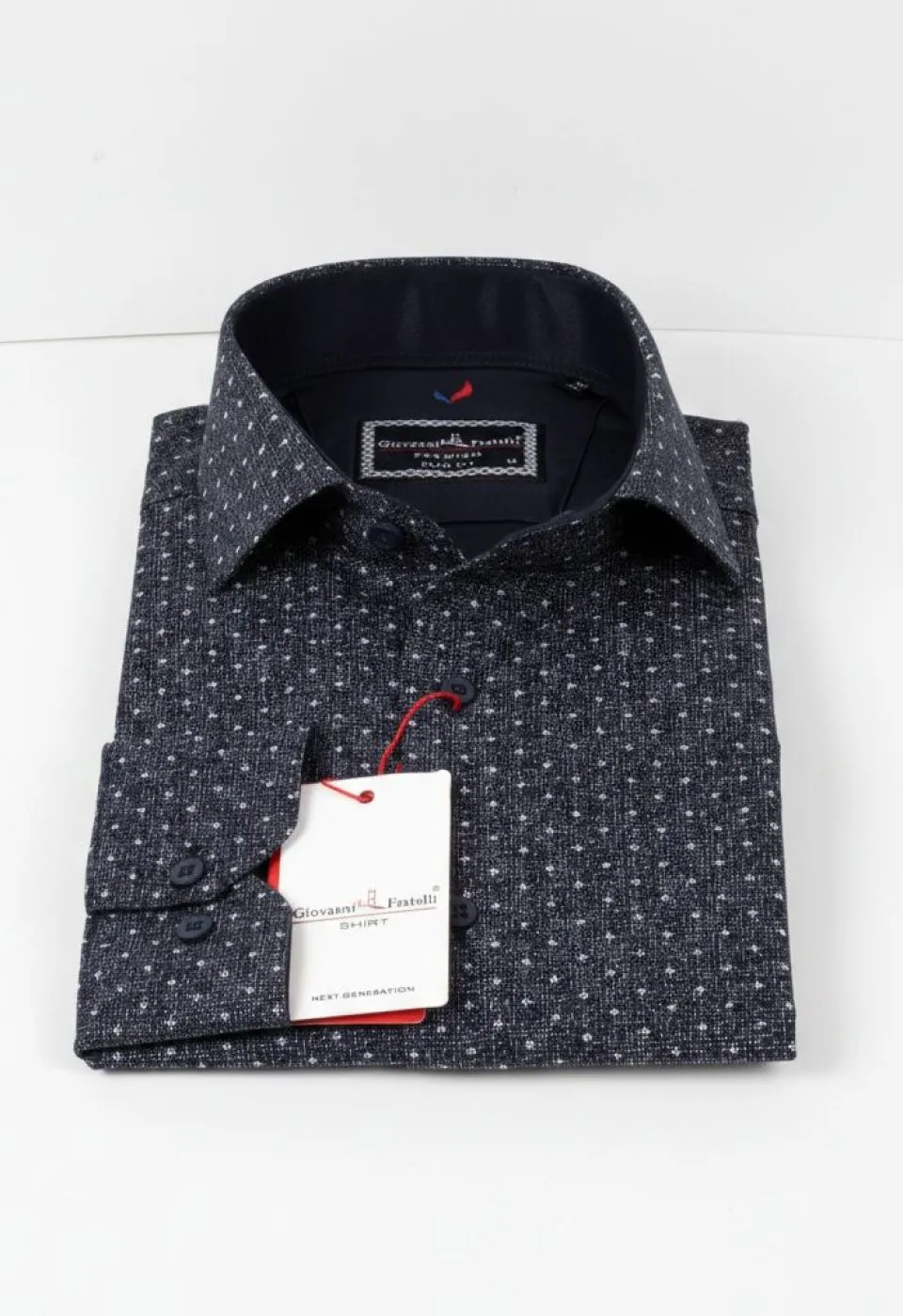 Slim Fit Uzun Kol Desenli Erkek Gömlek 3GMK311349012