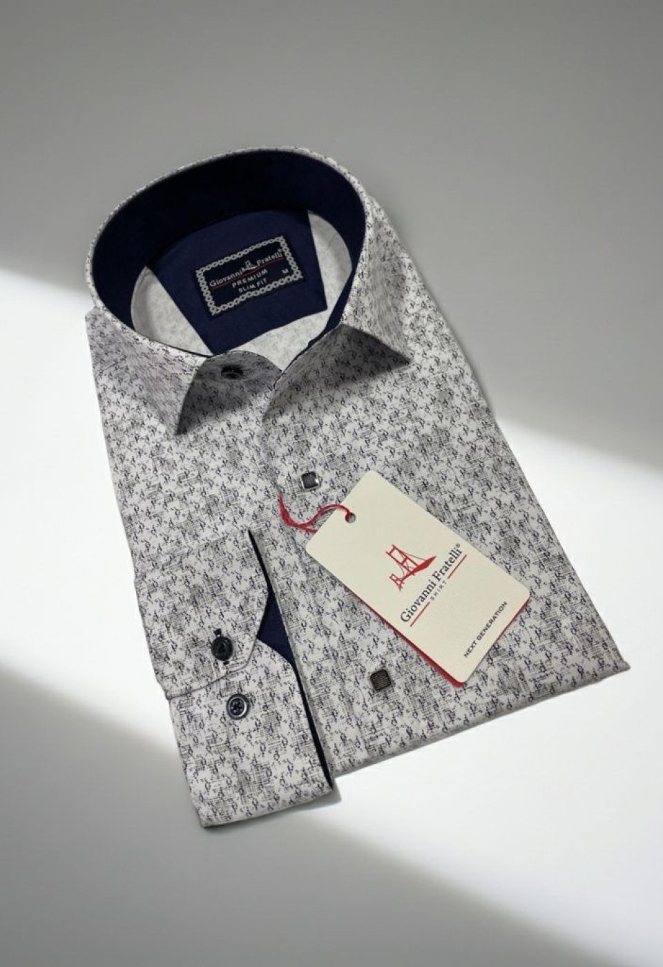 Slim Fit Uzun Kol Desenli Erkek Gömlek 3GMK311356001