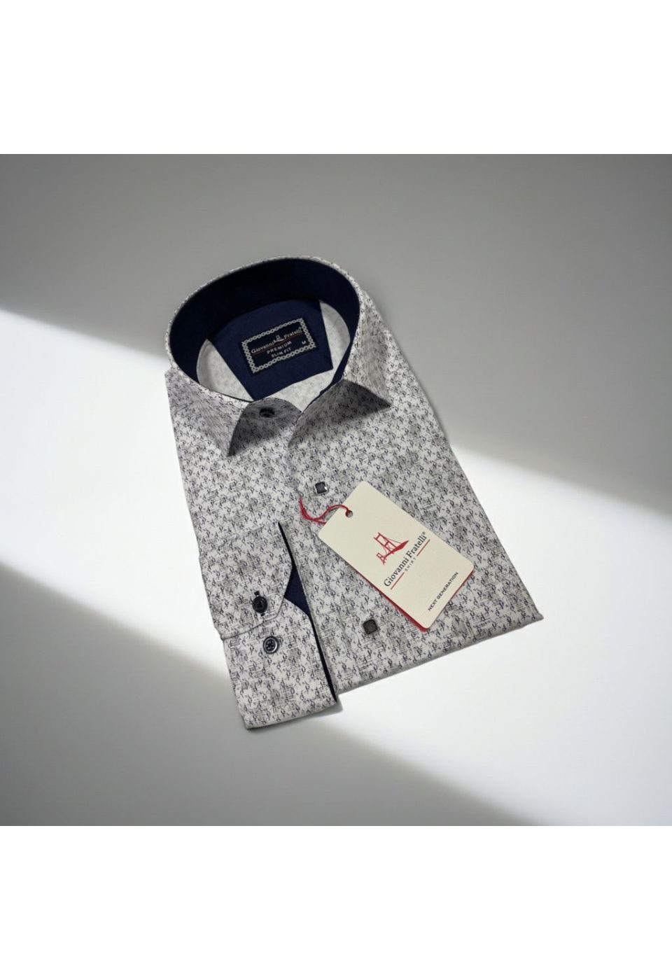 Slim Fit Uzun Kol Desenli Erkek Gömlek 3GMK311356001 - Giovanni Fratelli