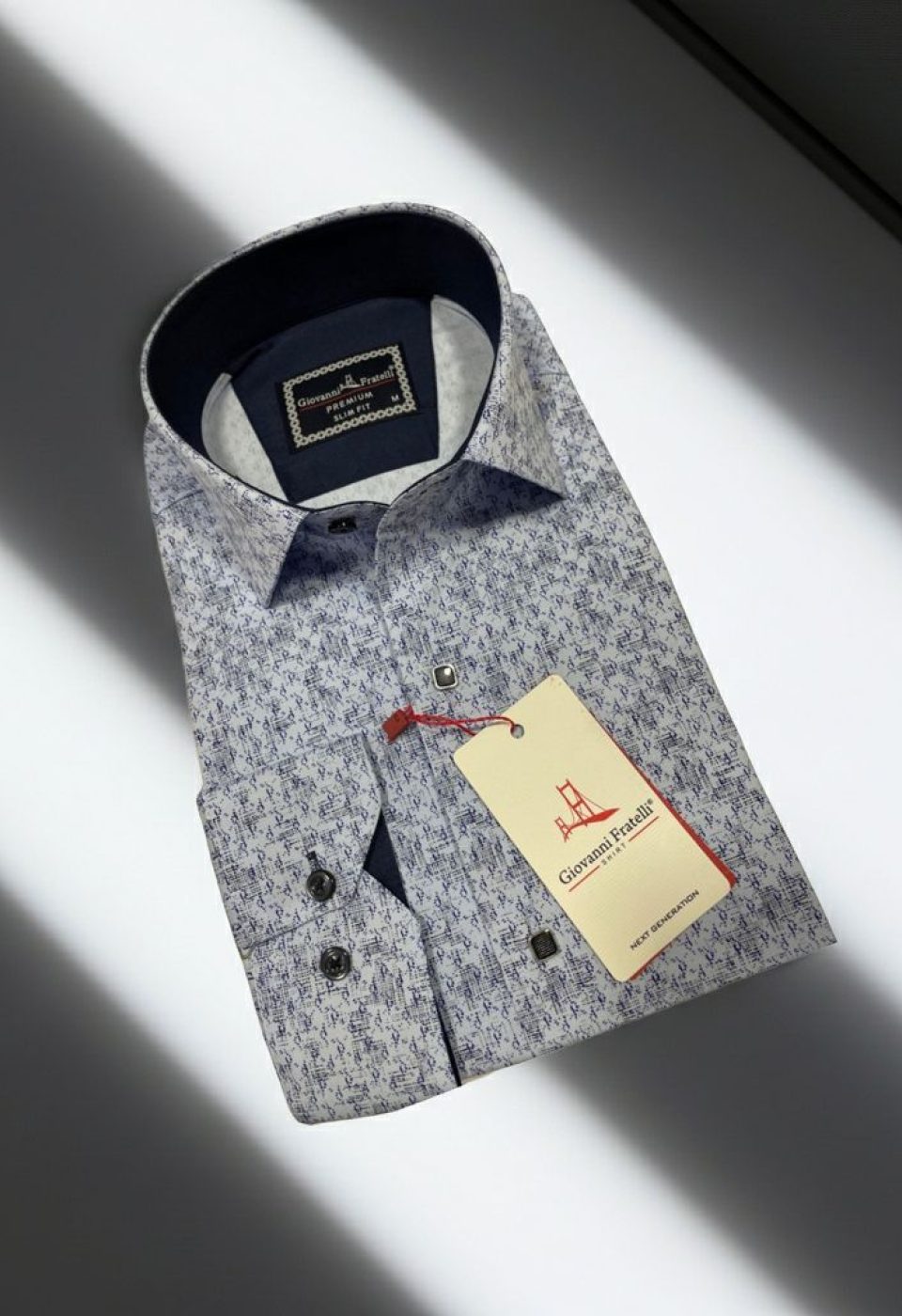 Slim Fit Uzun Kol Desenli Erkek Gömlek 3GMK311356002