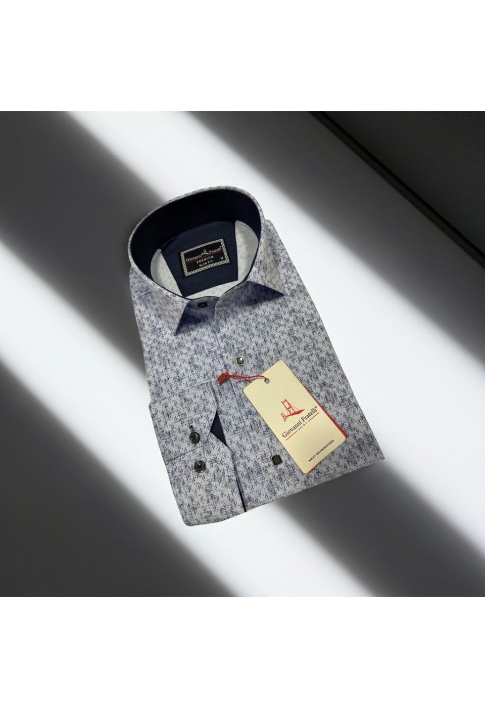 Slim Fit Uzun Kol Desenli Erkek Gömlek 3GMK311356002 - Giovanni Fratelli