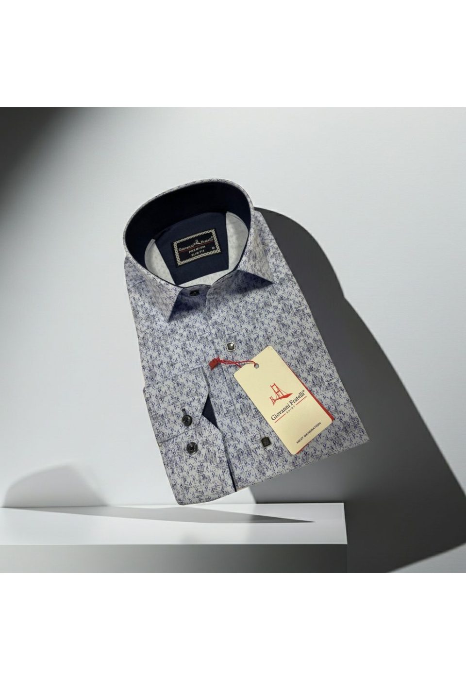 Slim Fit Uzun Kol Desenli Erkek Gömlek 3GMK311356002 - Giovanni Fratelli