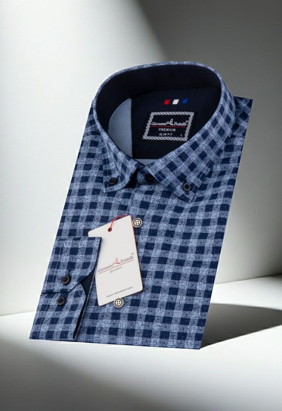 1259 CR YD 003 Slim Fit Uzun Kol Yaka Düğmeli Desenli Erkek Gömlek 3GMK311259003 - Giovanni Fratelli