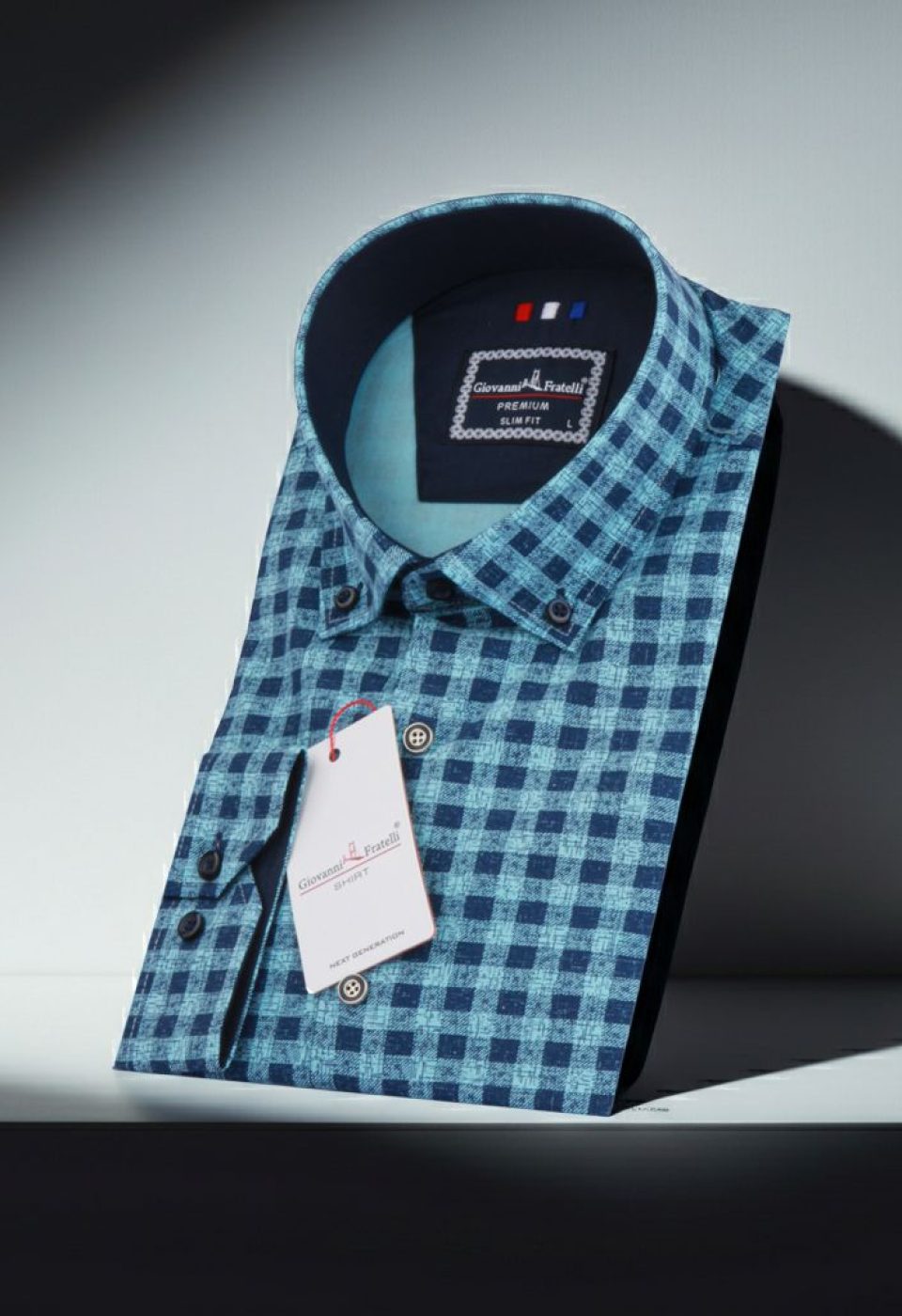 1259 CR YD 005 Slim Fit Uzun Kol Yaka Düğmeli Desenli Erkek Gömlek 3GMK311259005 - Giovanni Fratelli