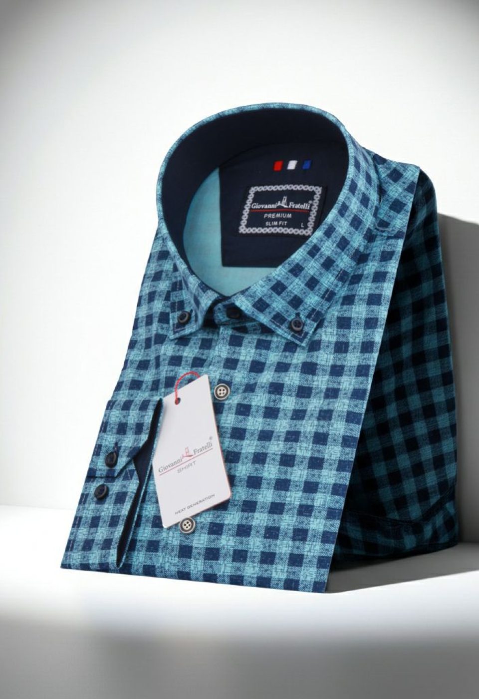 Slim Fit Uzun Kol Yaka Düğmeli Desenli Erkek Gömlek 3GMK311259005