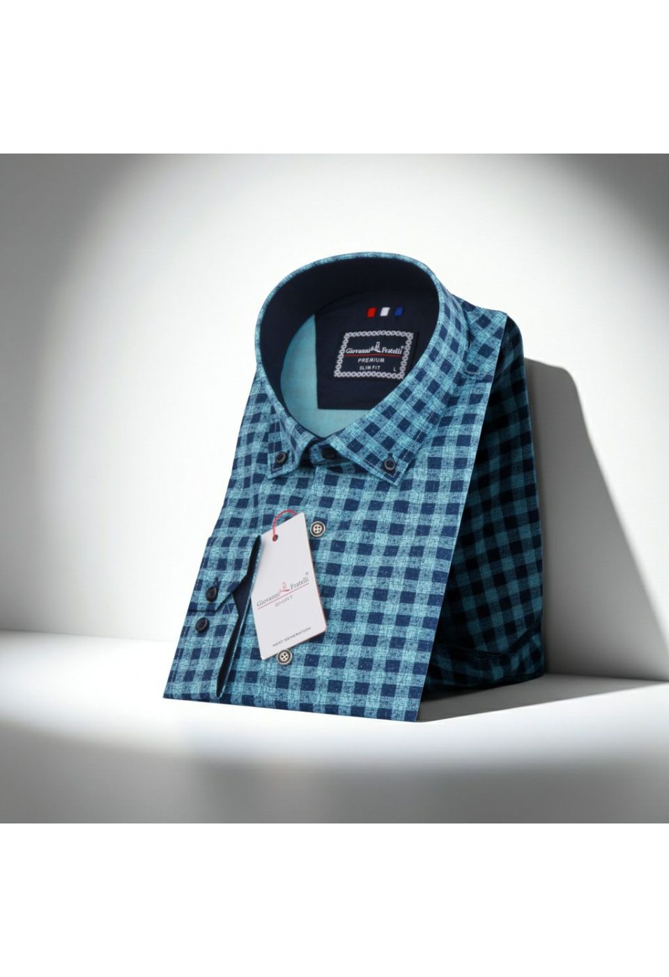 1259 CR YD 005 Slim Fit Uzun Kol Yaka Düğmeli Desenli Erkek Gömlek 3GMK311259005 - Giovanni Fratelli