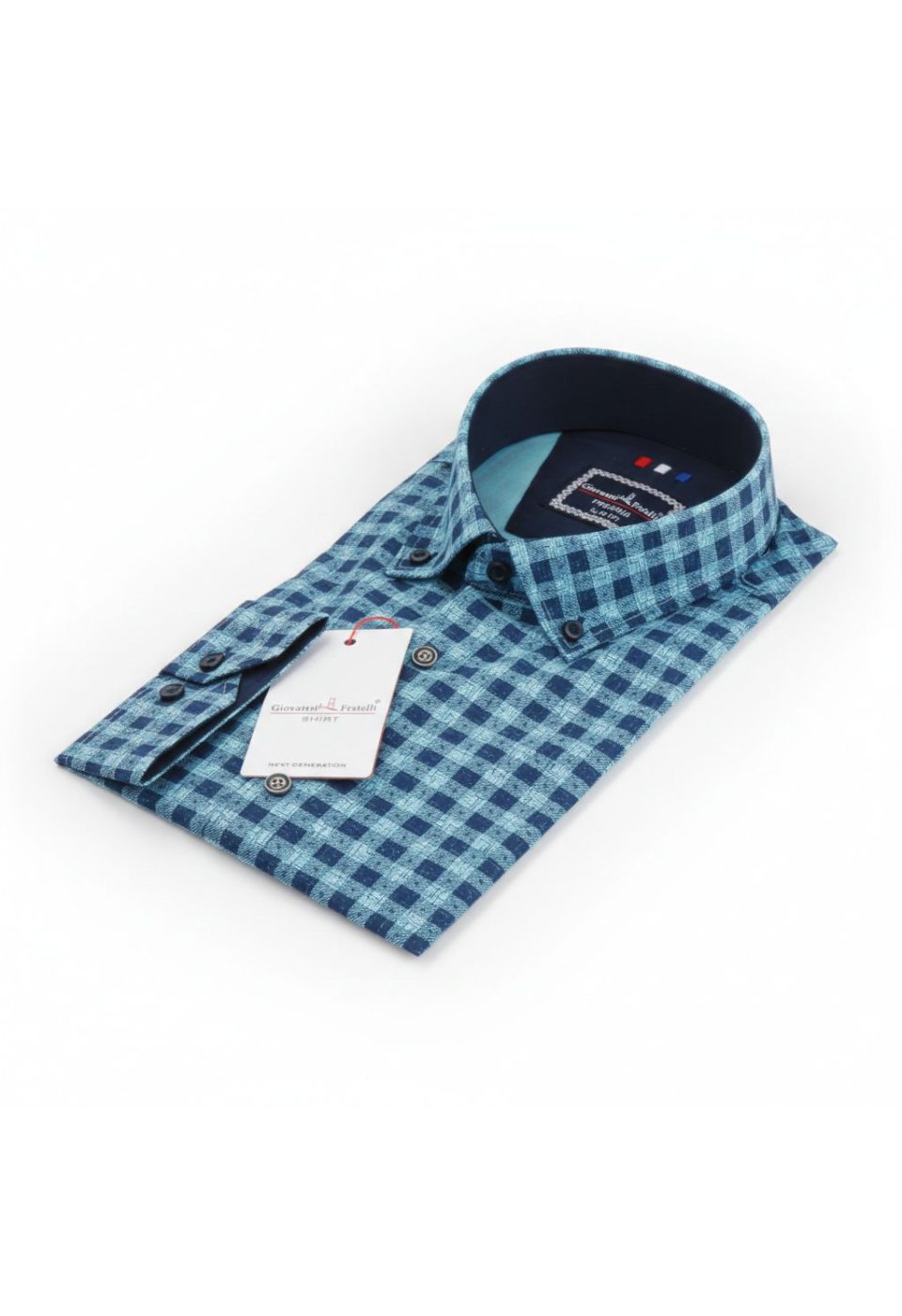 1259 CR YD 005 Slim Fit Uzun Kol Yaka Düğmeli Desenli Erkek Gömlek 3GMK311259005 - Giovanni Fratelli