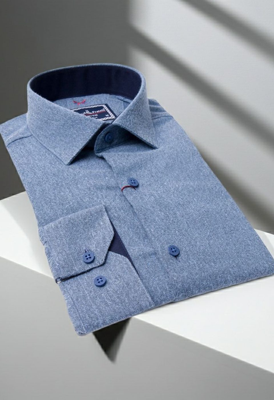 Slim Fit Uzun Kol Düz Renk Kaşmir Erkek Gömlek 3GMK311298001