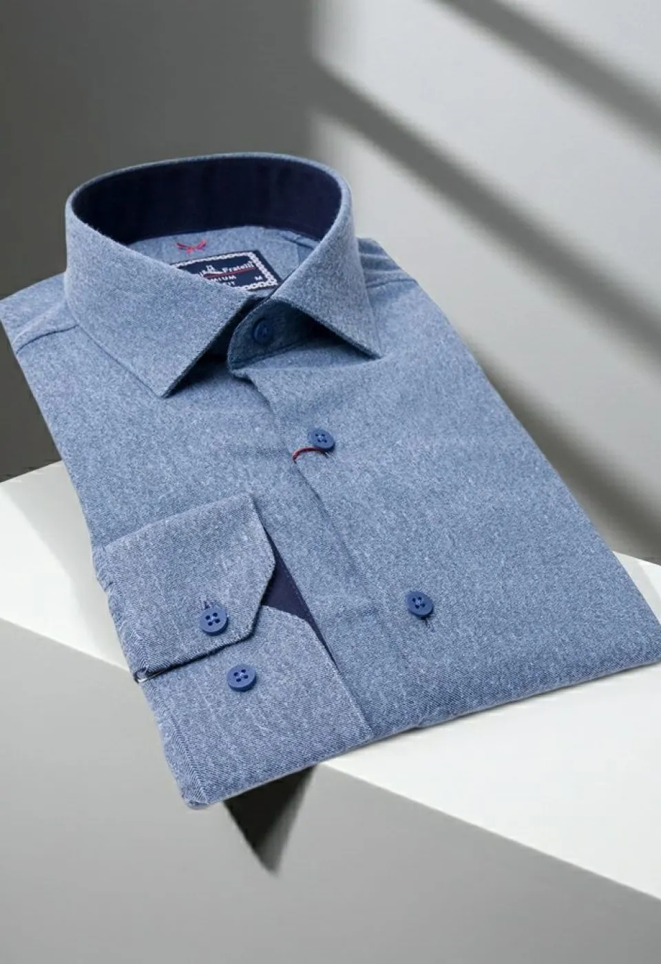 Slim Fit Uzun Kol Düz Renk Kaşmir Erkek Gömlek 3GMK311298001
