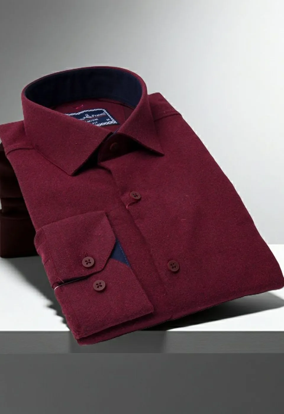 Slim Fit Uzun Kol Düz Renk Kaşmir Erkek Gömlek 3GMK311298004