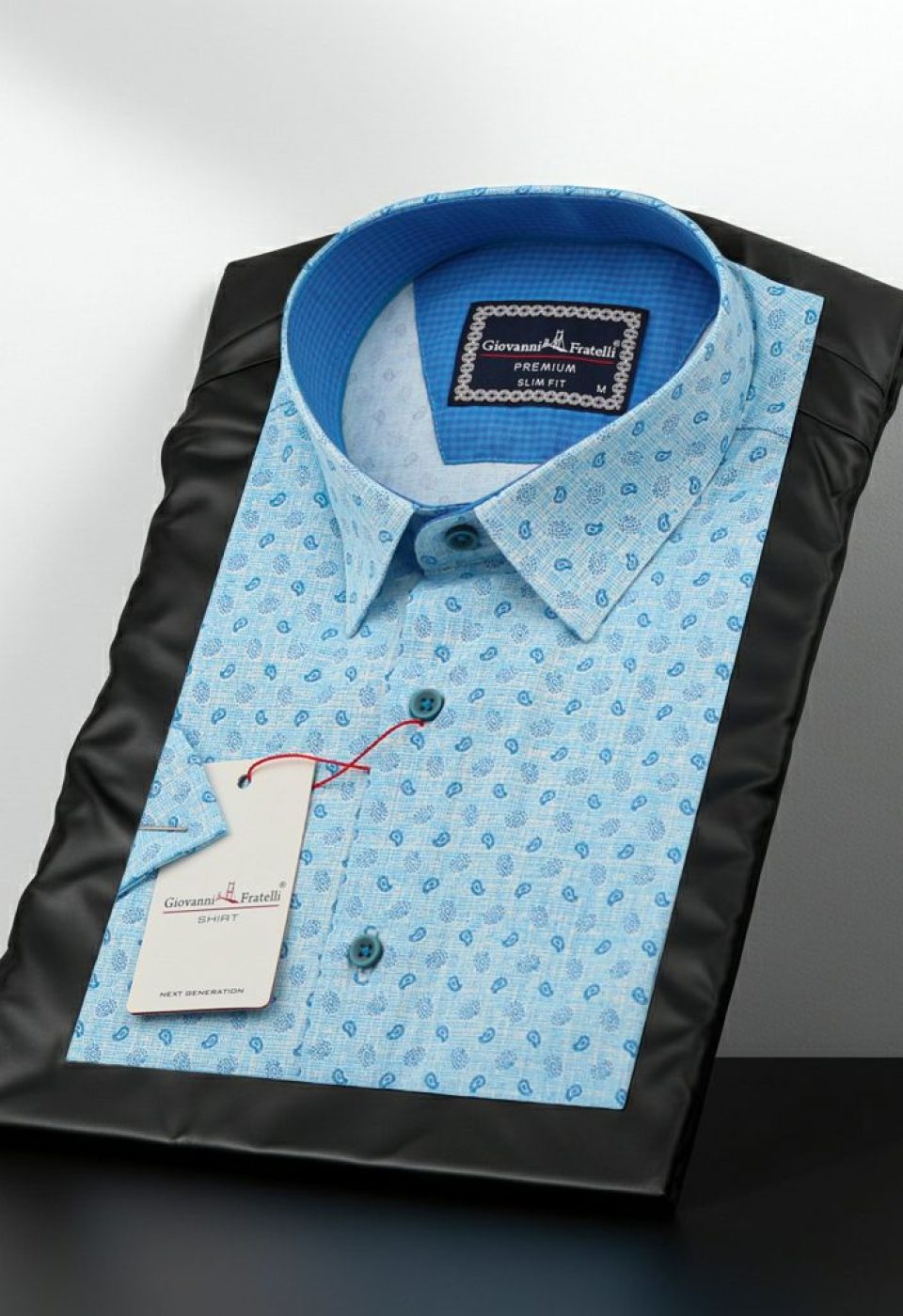 Slim Fit Kısa Kol Desenli Erkek Gömlek 3GMK321313002