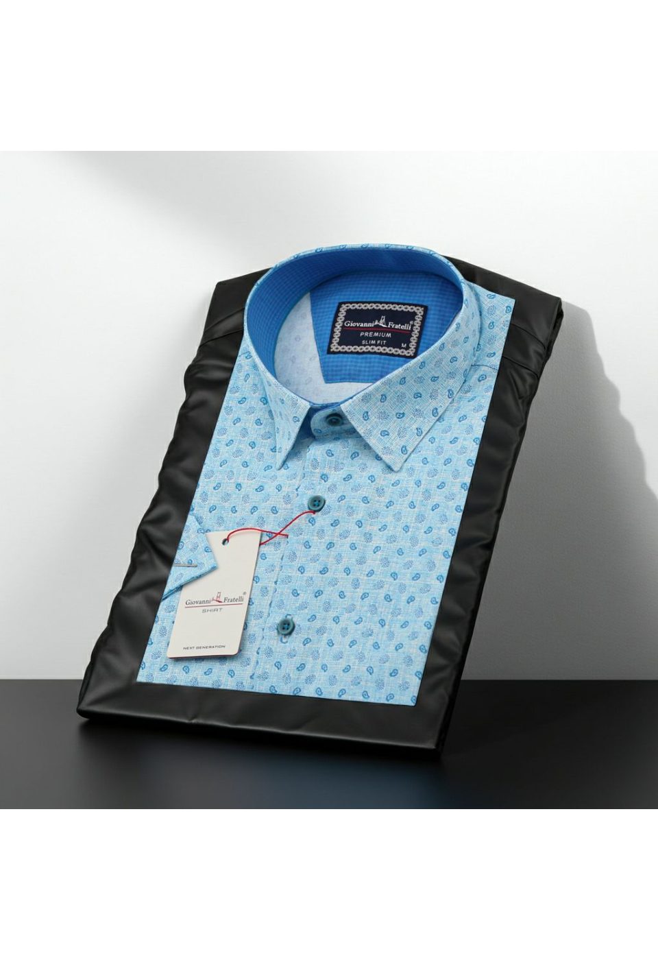 1313 CR K 002 Slim Fit Kısa Kol Desenli Erkek Gömlek 3GMK321313002 - Giovanni Fratelli