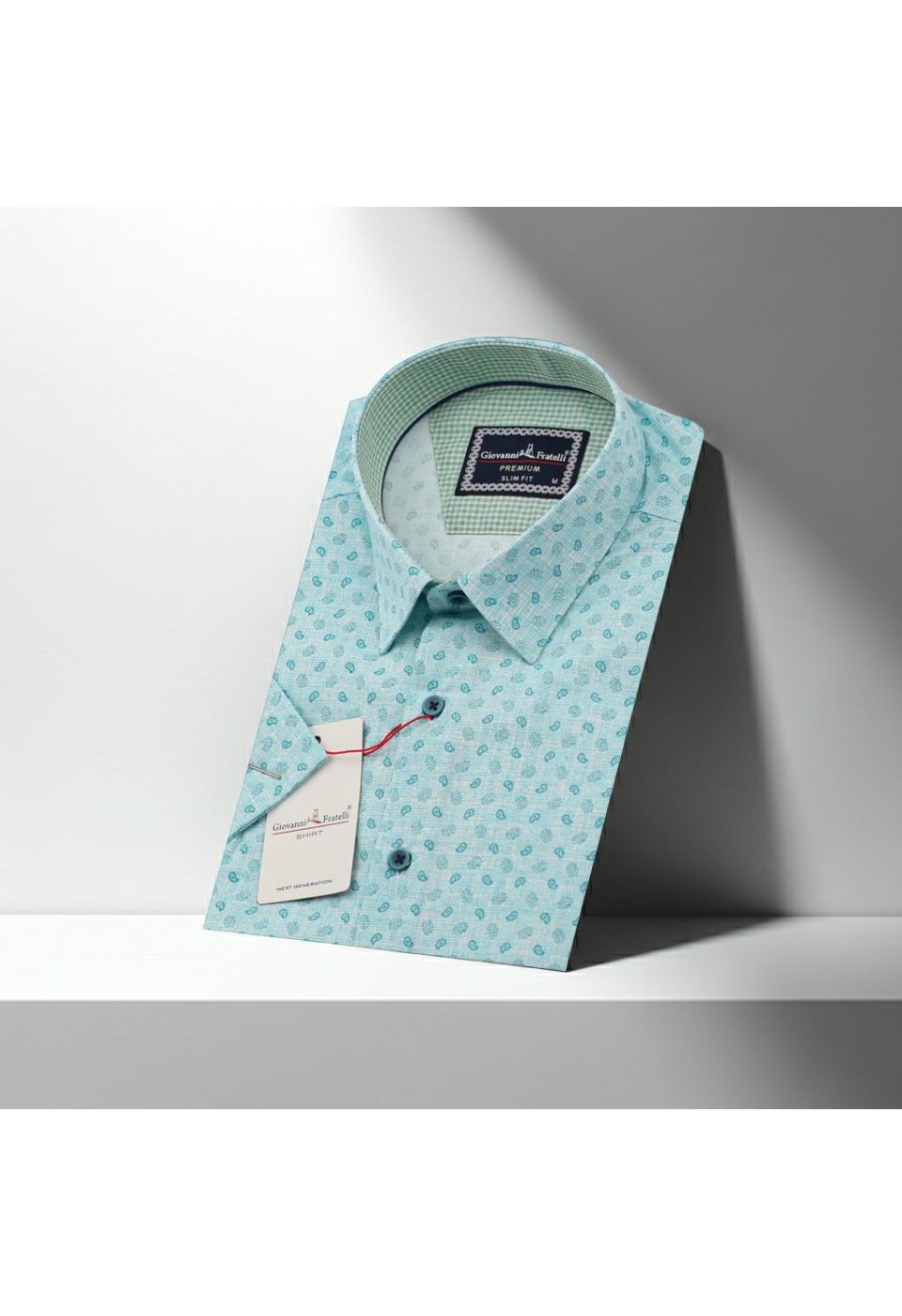 Slim Fit Kısa Kol Desenli Erkek Gömlek 3GMK321313004 - Giovanni Fratelli