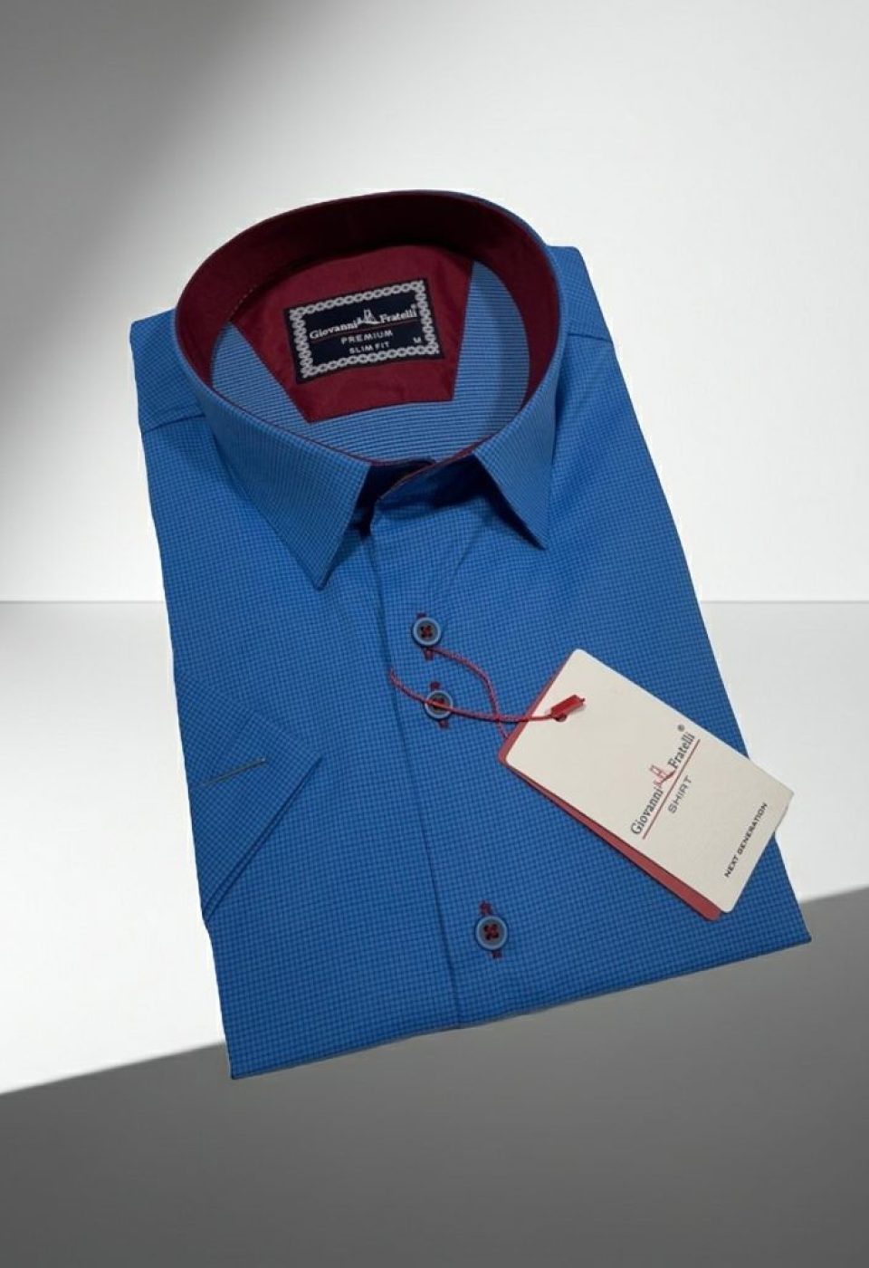 1315 CR K 011 Slim Fit Kısa Kol Desenli Erkek Gömlek 3GMK321315011 - Giovanni Fratelli