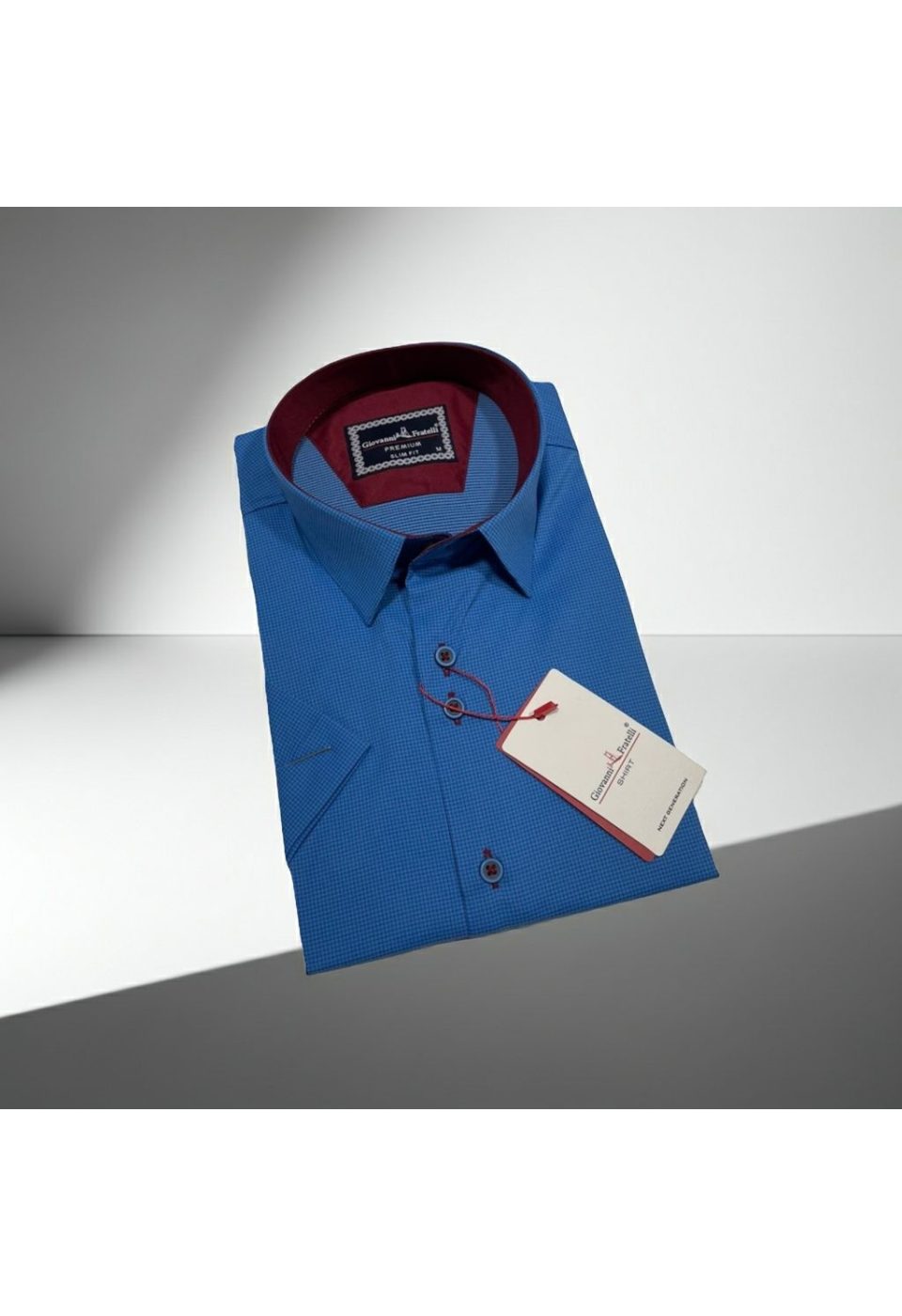 1315 CR K 011 Slim Fit Kısa Kol Desenli Erkek Gömlek 3GMK321315011 - Giovanni Fratelli