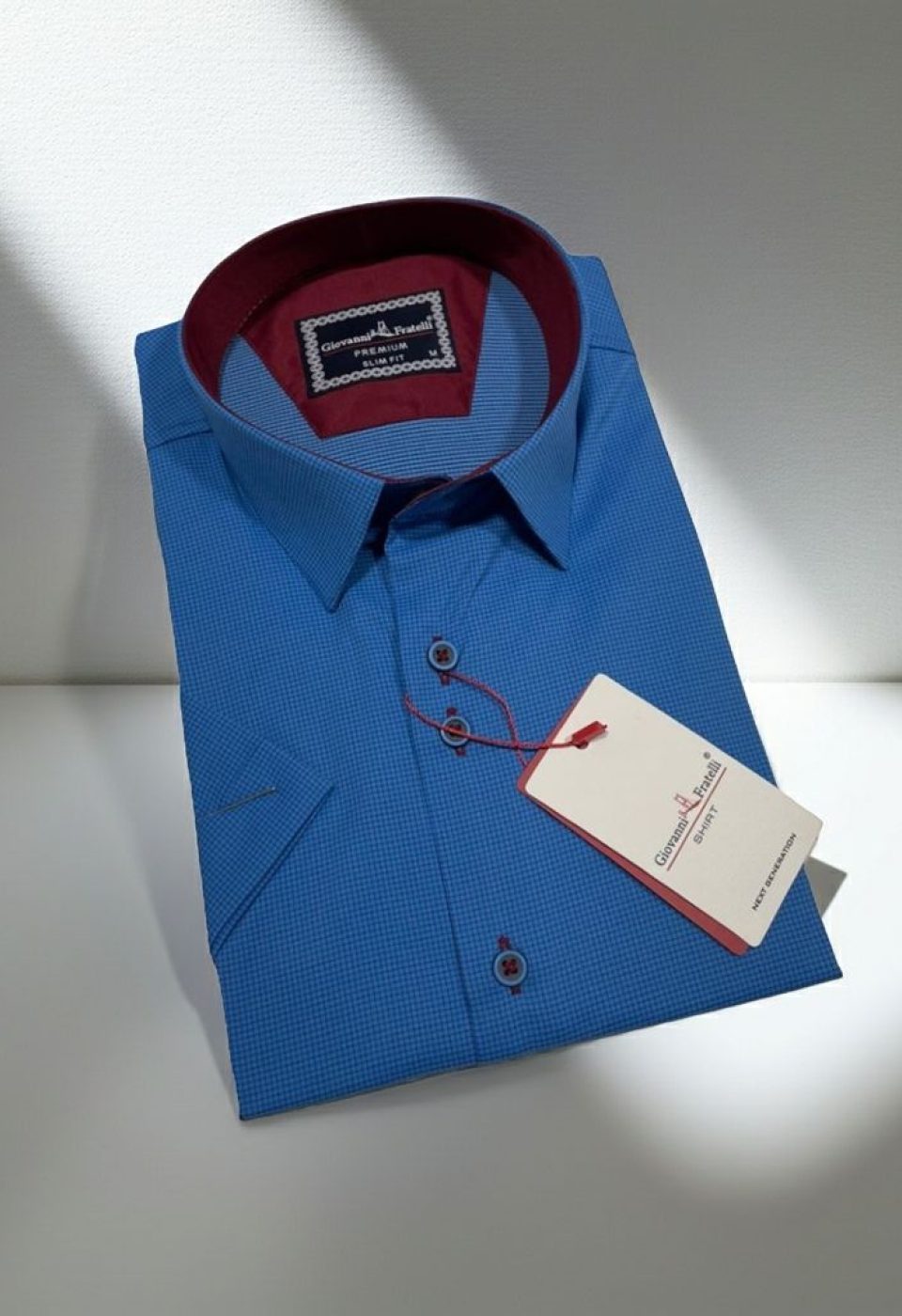 1315 CR K 011 Slim Fit Kısa Kol Desenli Erkek Gömlek 3GMK321315011 - Giovanni Fratelli