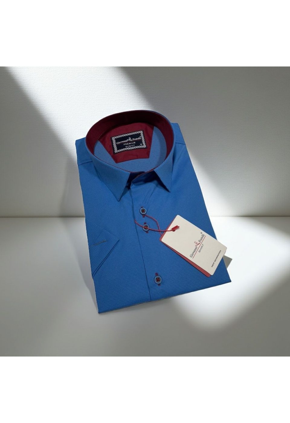 1315 CR K 011 Slim Fit Kısa Kol Desenli Erkek Gömlek 3GMK321315011 - Giovanni Fratelli
