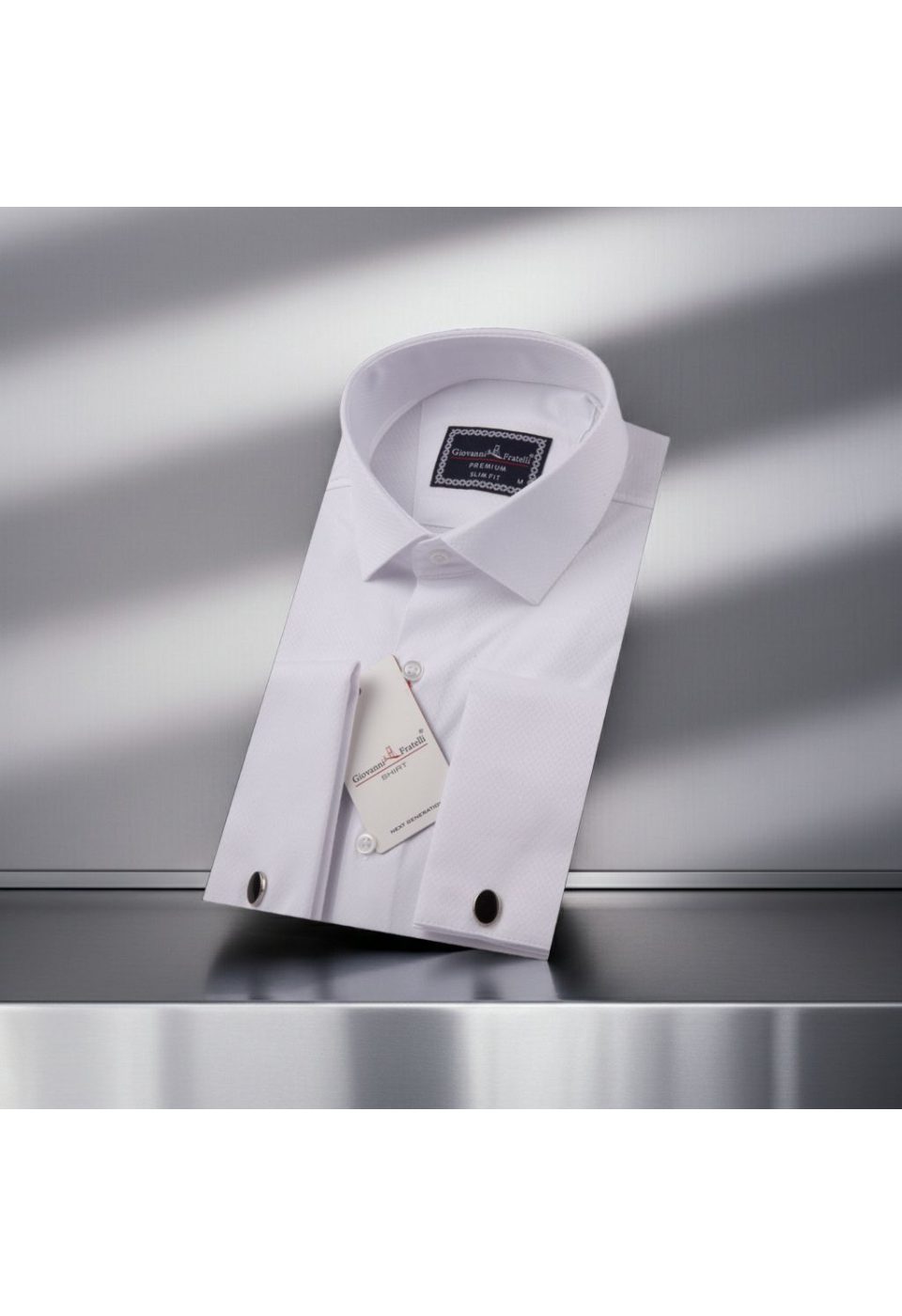Slim Fit Kol Düğmeli Düz Renk Armürlü Jakar Erkek Gömlek 3GMK321319001 - Giovanni Fratelli