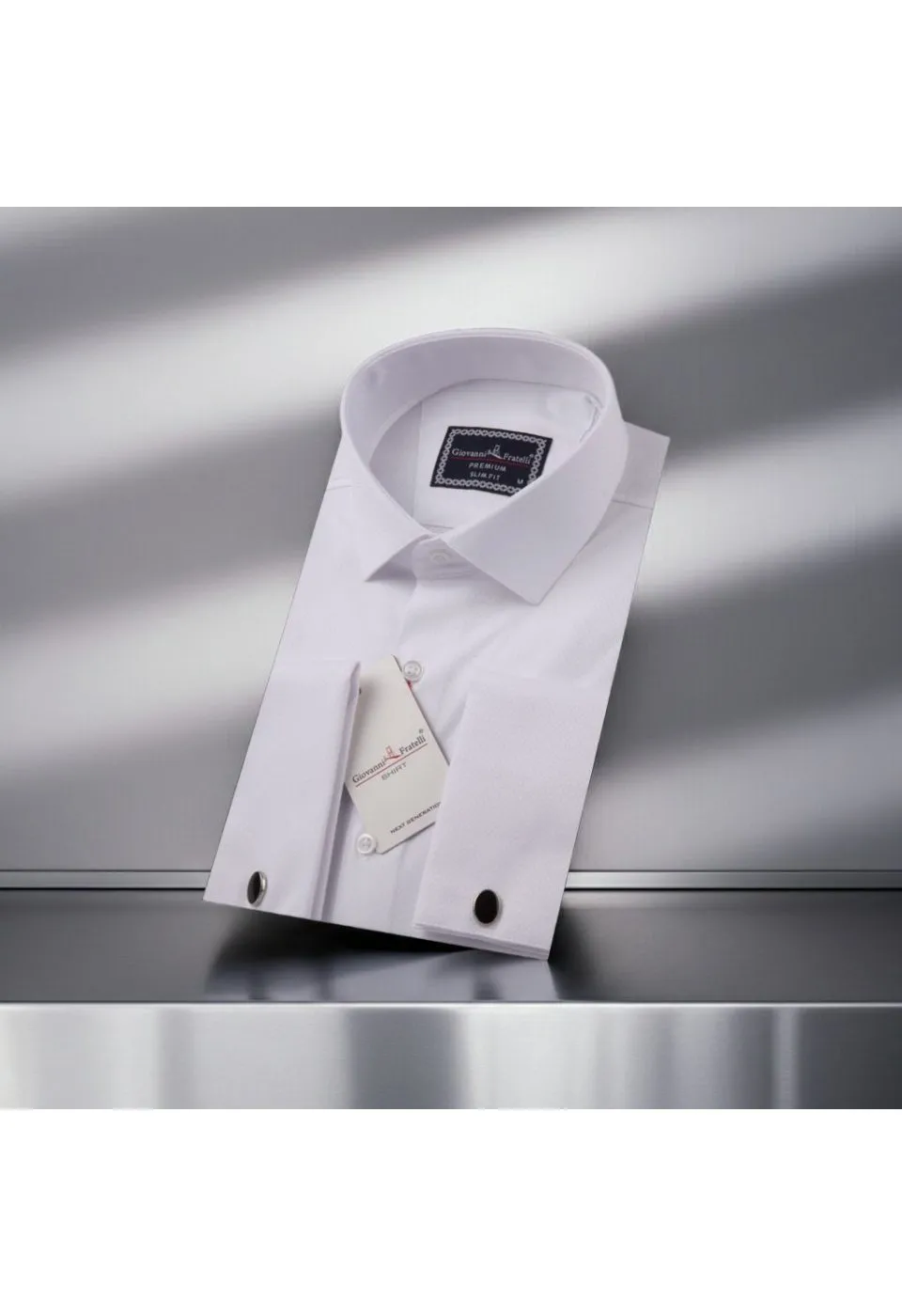 Slim Fit Kol Düğmeli Düz Renk Armürlü Jakar Erkek Gömlek 3GMK321319001 - Giovanni Fratelli