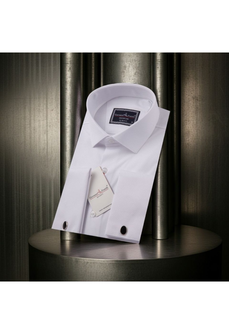 Slim Fit Kol Düğmeli Düz Renk Armürlü Jakar Erkek Gömlek 3GMK321319001 - Giovanni Fratelli
