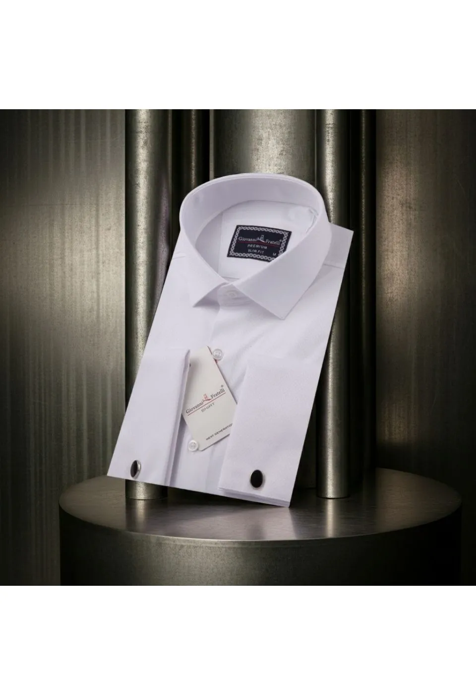 Slim Fit Kol Düğmeli Düz Renk Armürlü Jakar Erkek Gömlek 3GMK321319001 - Giovanni Fratelli