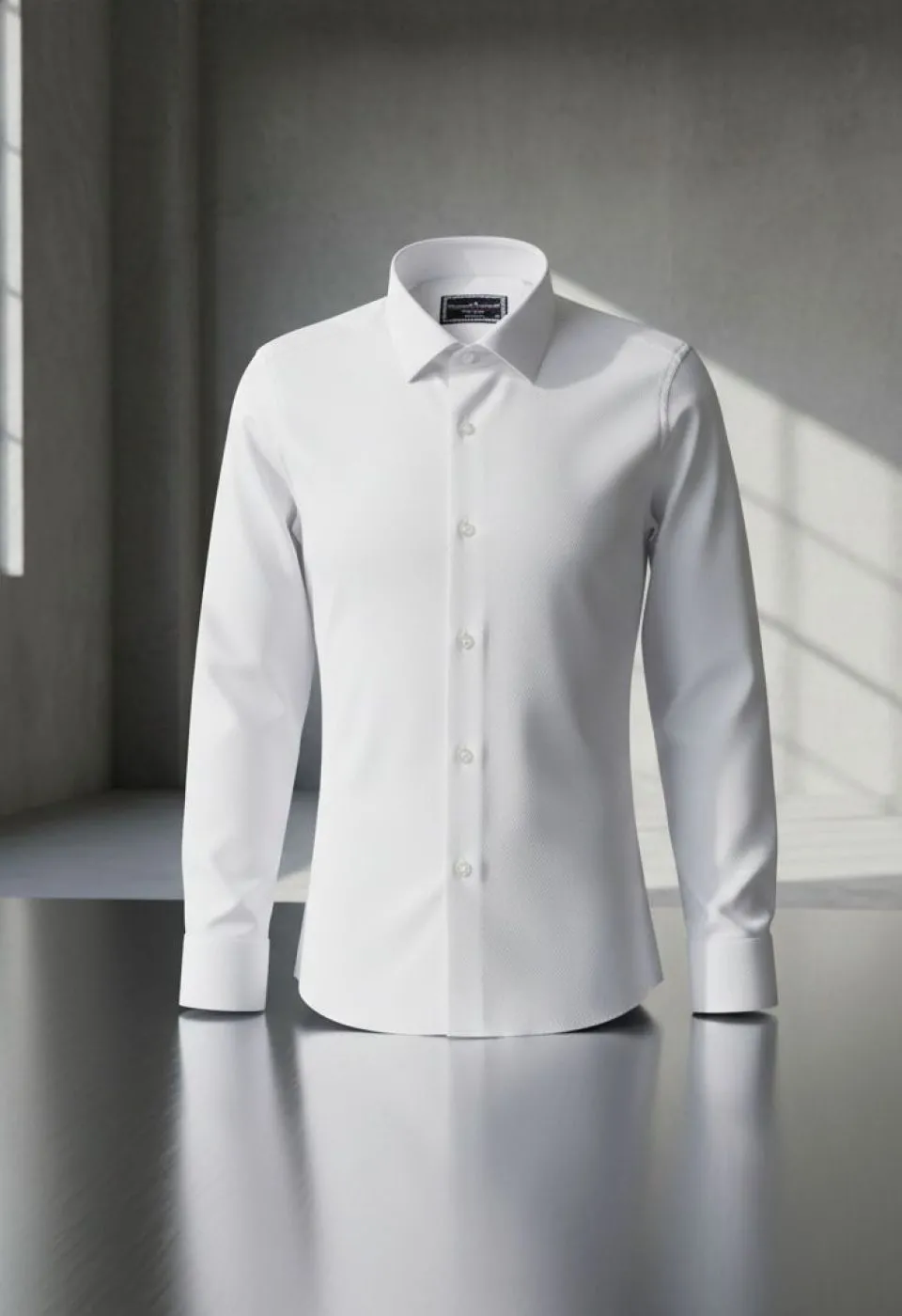 Slim Fit Kol Düğmeli Düz Renk Armürlü Jakar Erkek Gömlek 3GMK321319001 Slim Fit Kol Düğmeli Düz Renk Armürlü Jakar Erkek Gömlek 3GMK321319001