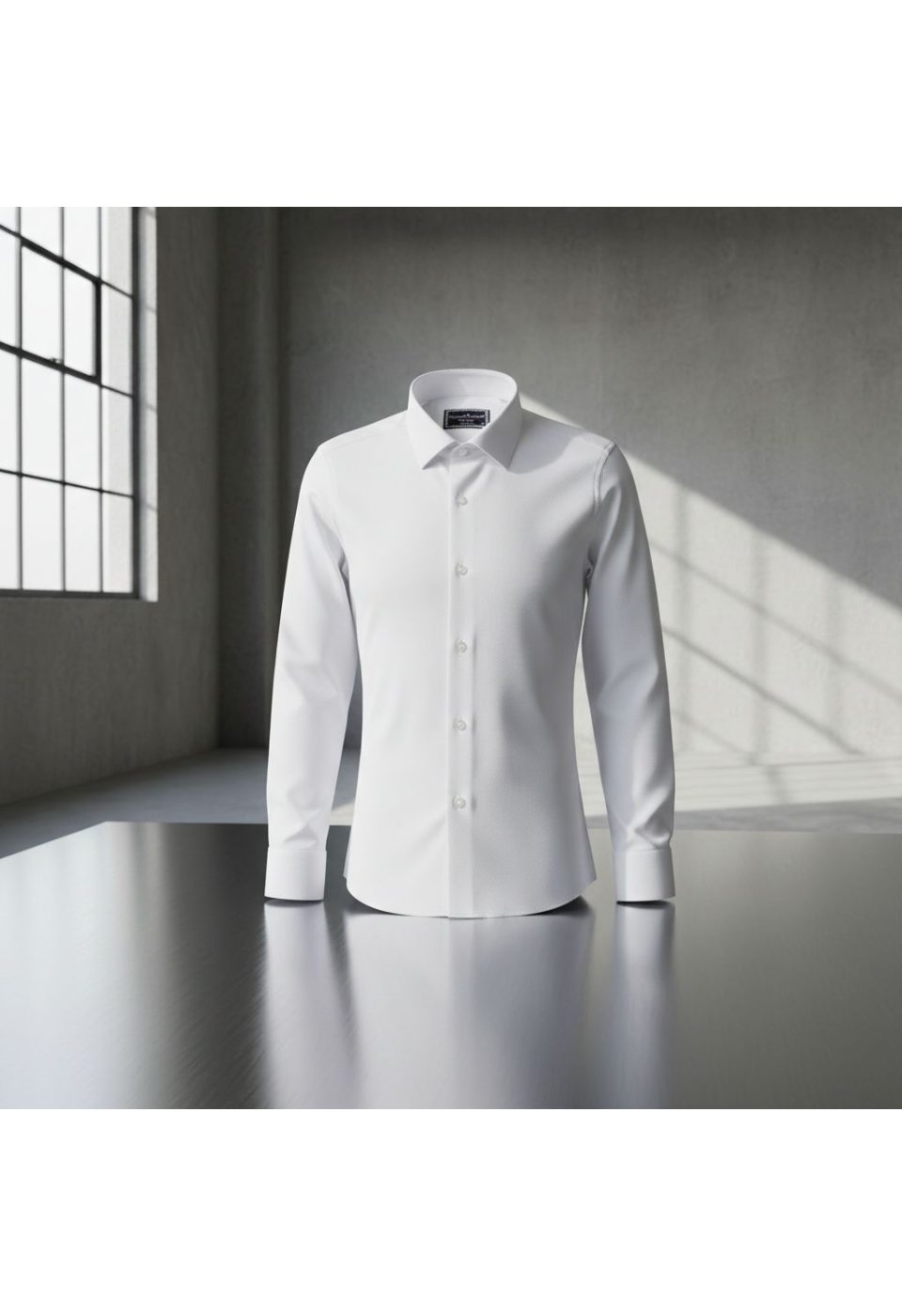 Slim Fit Kol Düğmeli Düz Renk Armürlü Jakar Erkek Gömlek 3GMK321319001 - Giovanni Fratelli