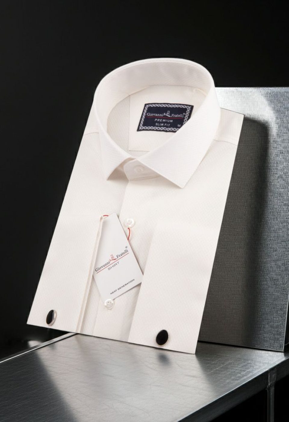 Slim Fit Kol Düğmeli Düz Renk Armürlü Jakar Erkek Gömlek 3GMK321319002
