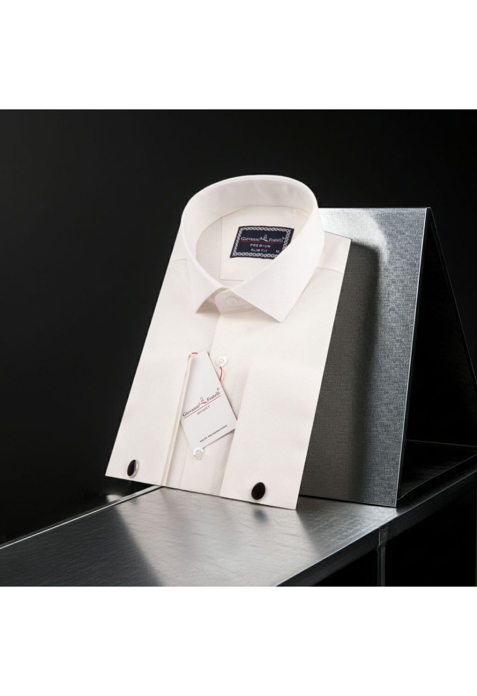 Slim Fit Kol Düğmeli Düz Renk Armürlü Jakar Erkek Gömlek 3GMK321319002 - Giovanni Fratelli