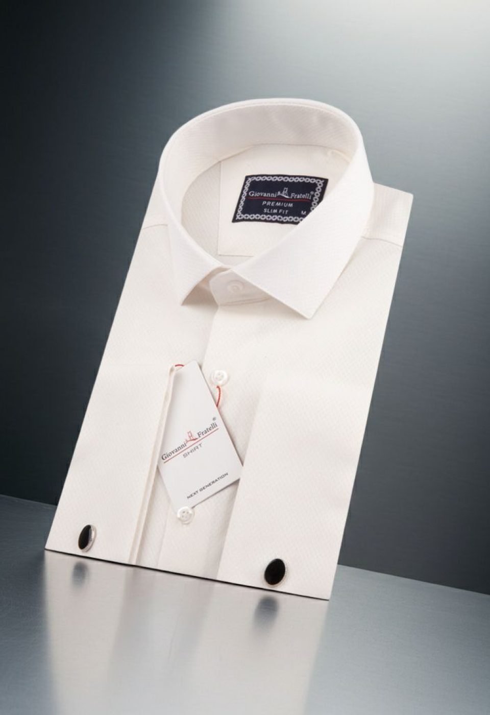 Slim Fit Kol Düğmeli Düz Renk Armürlü Jakar Erkek Gömlek 3GMK321319002 - Giovanni Fratelli