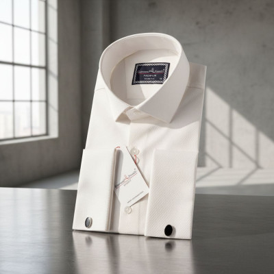 Slim Fit Kol Düğmeli Düz Renk Armürlü Jakar Erkek Gömlek 3GMK321319002 - Giovanni Fratelli