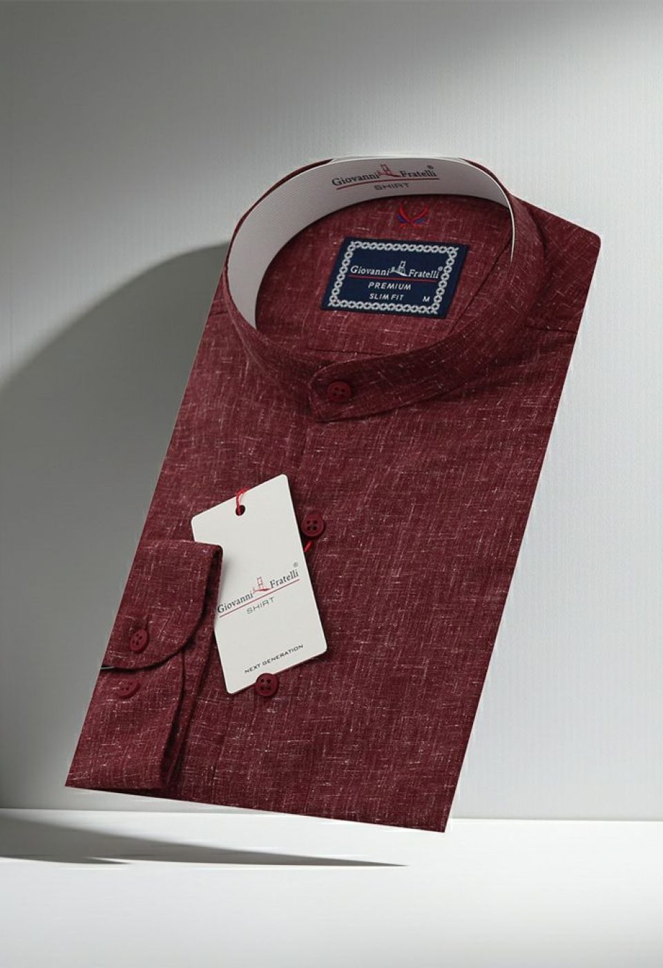 Slim Fit Uzun Kol Desenli Hakim Yaka Erkek Gömlek 3GMK311319008