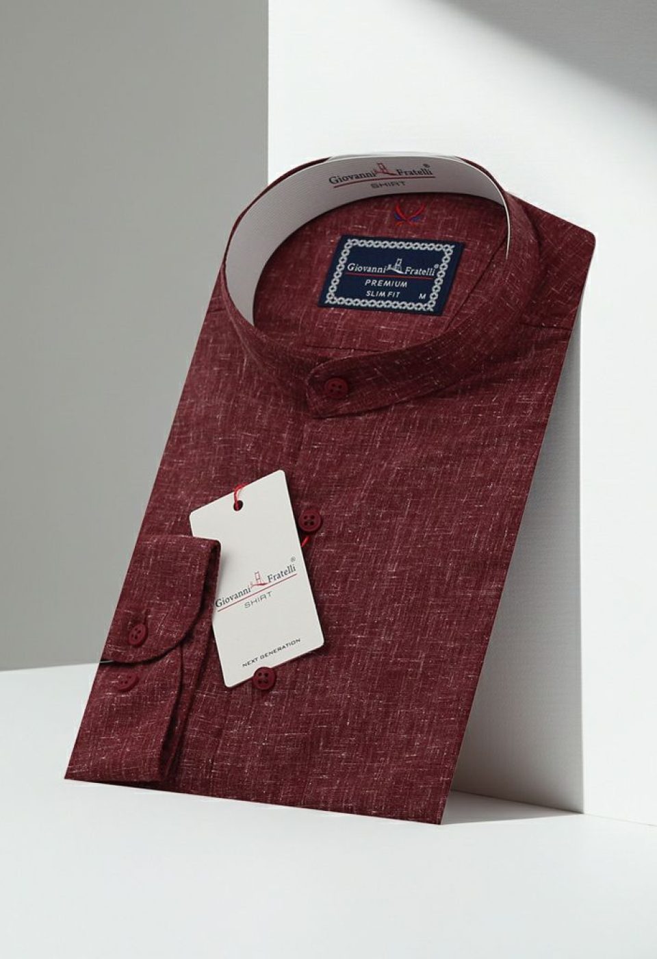 Slim Fit Uzun Kol Desenli Hakim Yaka Erkek Gömlek 3GMK311319008