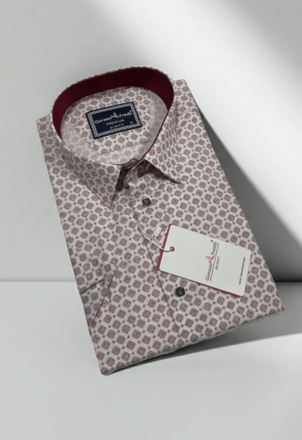 Slim Fit Kısa Kol Dijital Baskılı Desenli Erkek Gömlek 3GMK311326002