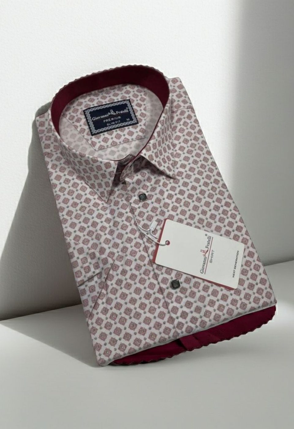 Slim Fit Kısa Kol Dijital Baskılı Desenli Erkek Gömlek 3GMK311326002