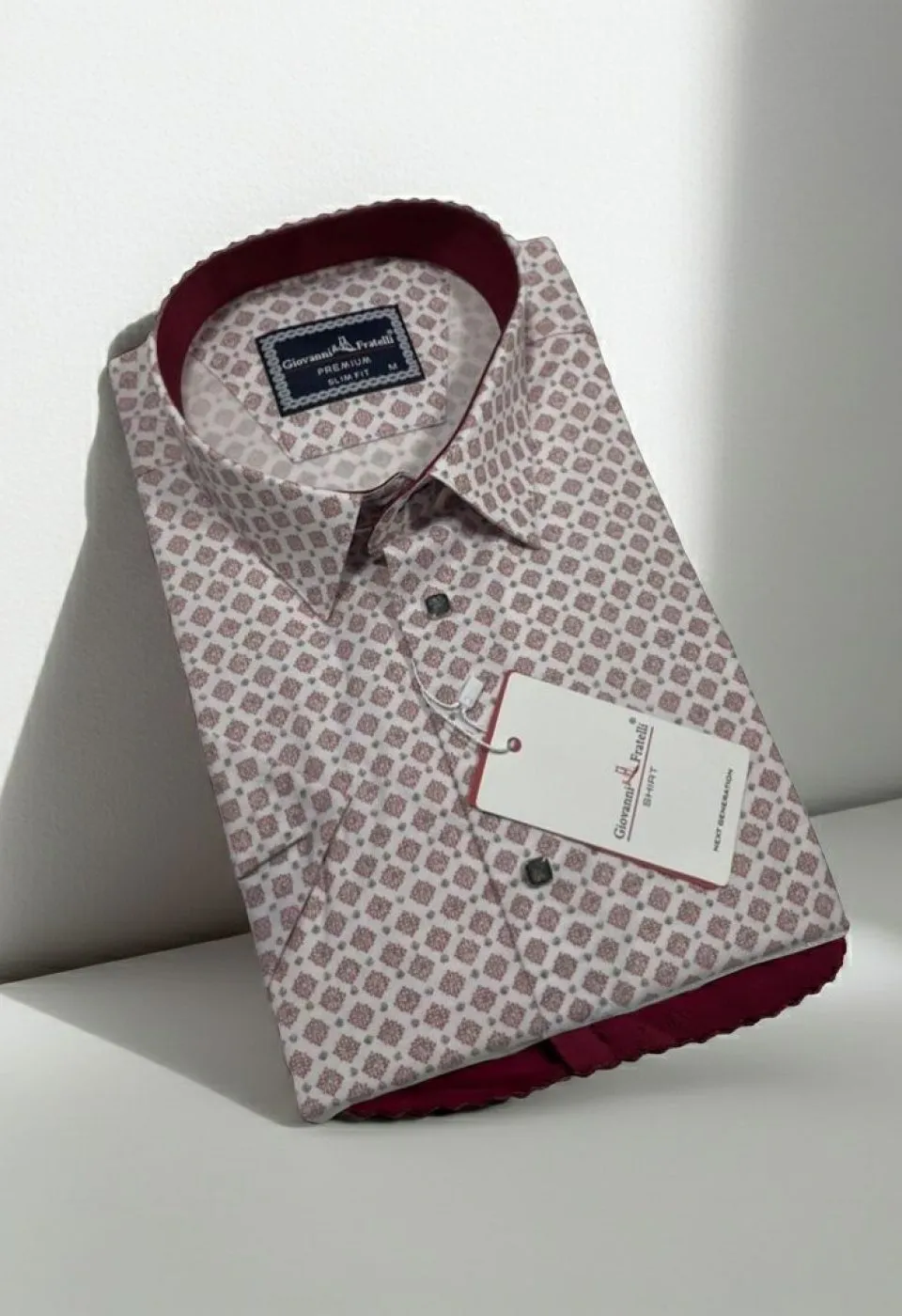 Slim Fit Kısa Kol Dijital Baskılı Desenli Erkek Gömlek 3GMK311326002