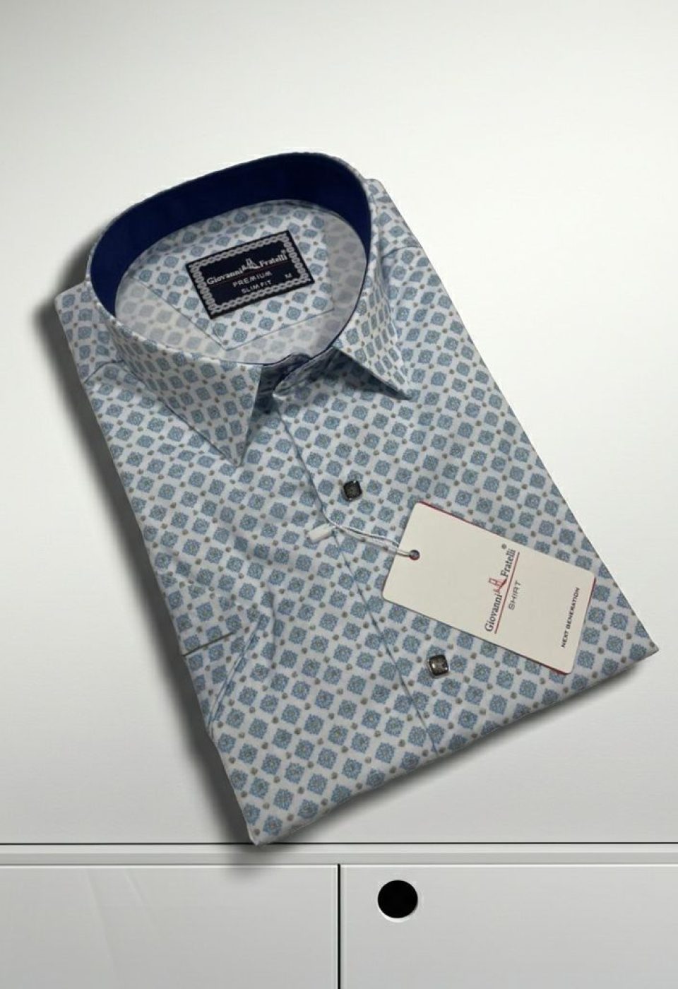 Slim Fit Kısa Kol Dijital Baskılı Desenli Erkek Gömlek 3GMK311326003