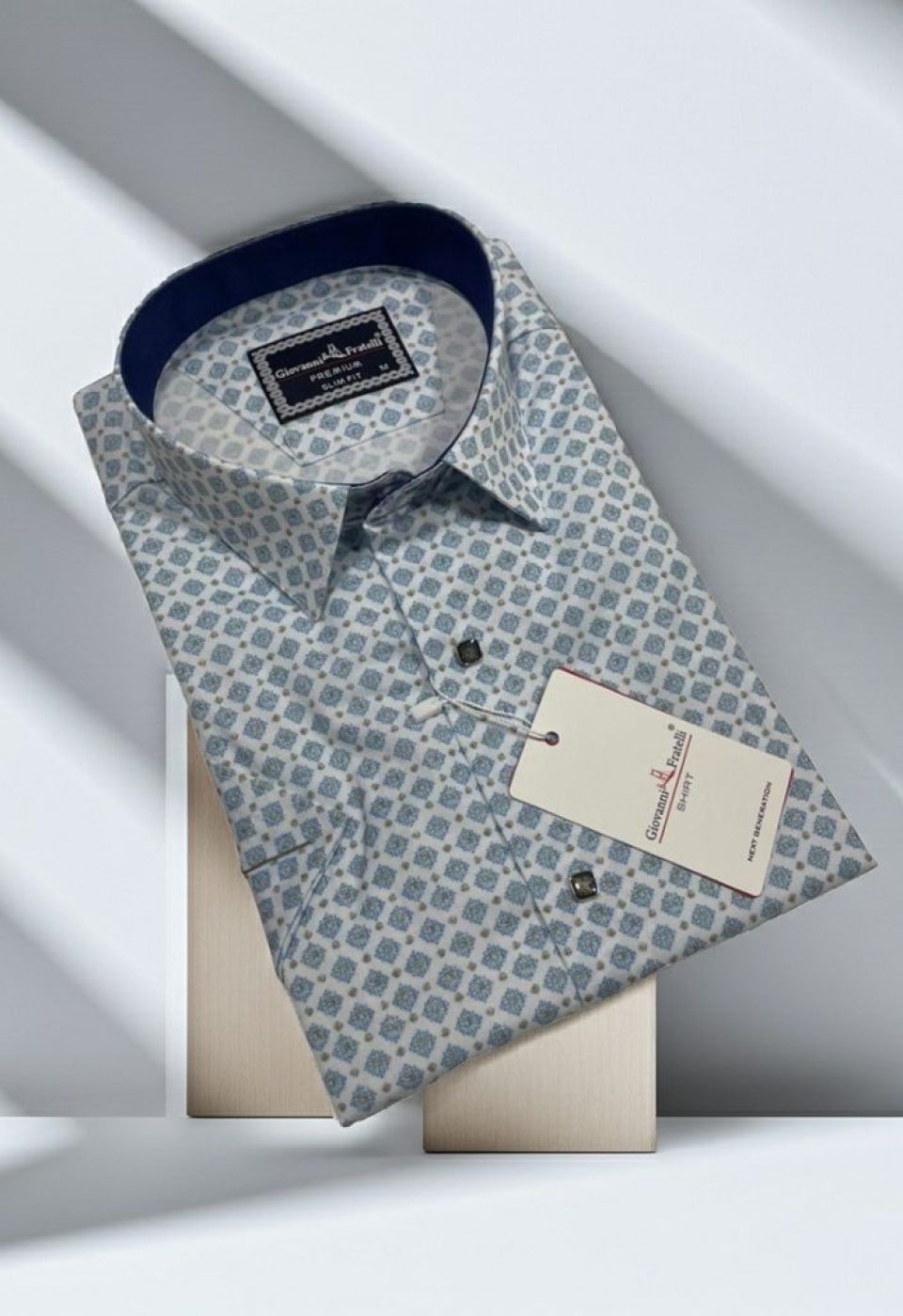 Slim Fit Kısa Kol Dijital Baskılı Desenli Erkek Gömlek 3GMK311326003 - Giovanni Fratelli