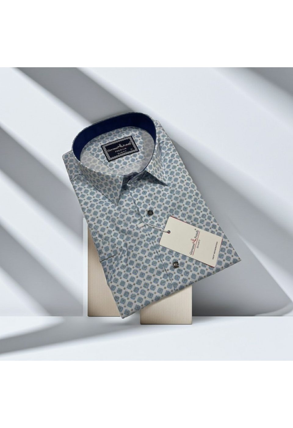 Slim Fit Kısa Kol Dijital Baskılı Desenli Erkek Gömlek 3GMK311326003 - Giovanni Fratelli