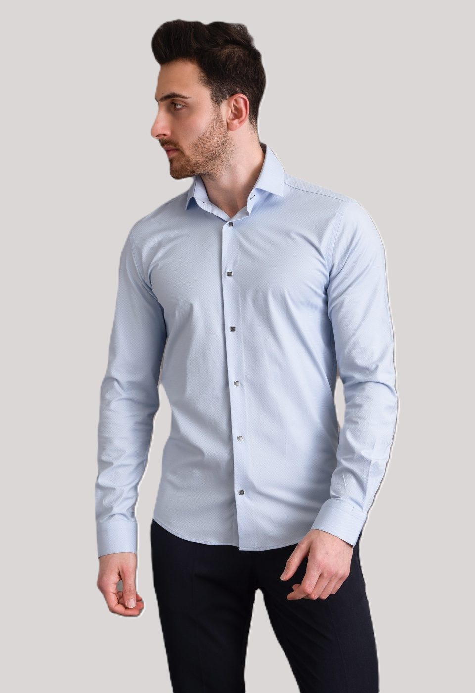 Slim Fit Uzun Kol Desenli Armürlü Jakar Erkek Gömlek 3GMK311337008 - Giovanni Fratelli