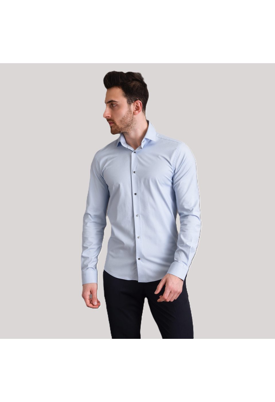Slim Fit Uzun Kol Desenli Armürlü Jakar Erkek Gömlek 3GMK311337008 - Giovanni Fratelli