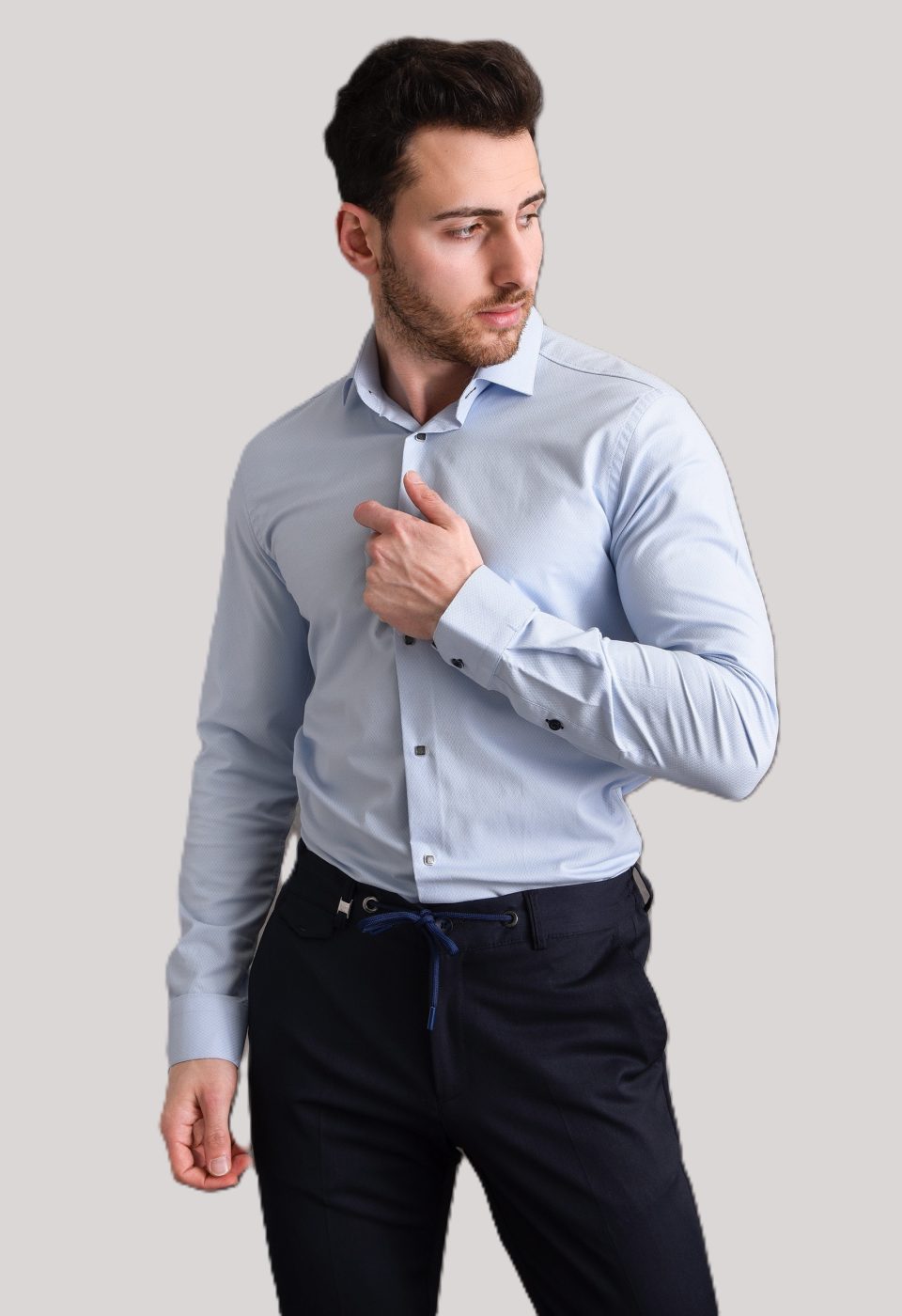 Slim Fit Uzun Kol Desenli Armürlü Jakar Erkek Gömlek 3GMK311337008 - Giovanni Fratelli