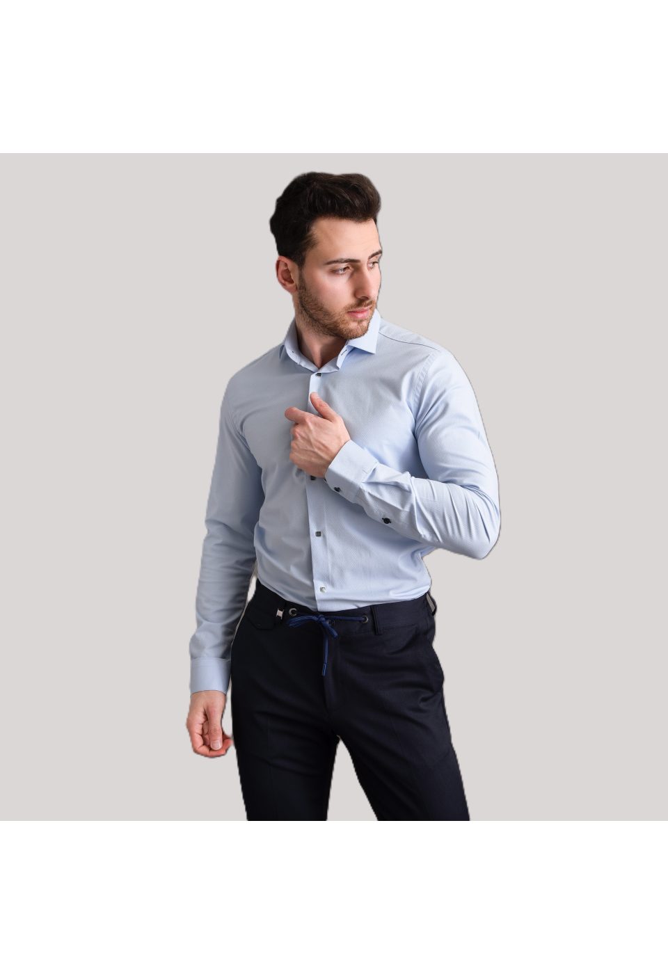 Slim Fit Uzun Kol Desenli Armürlü Jakar Erkek Gömlek 3GMK311337008 - Giovanni Fratelli