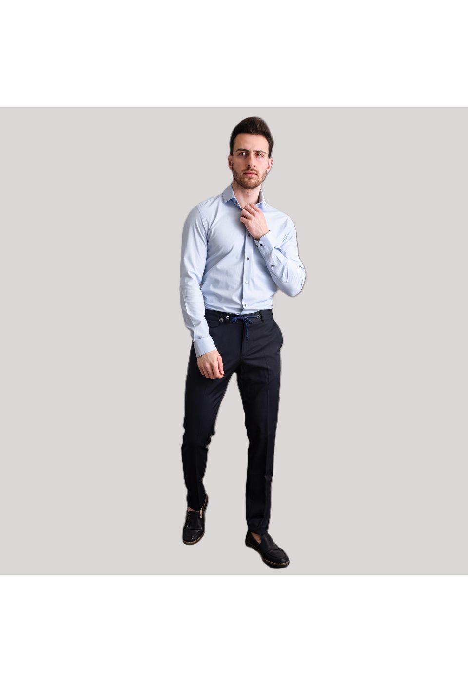 Slim Fit Uzun Kol Desenli Armürlü Jakar Erkek Gömlek 3GMK311337008 - Giovanni Fratelli