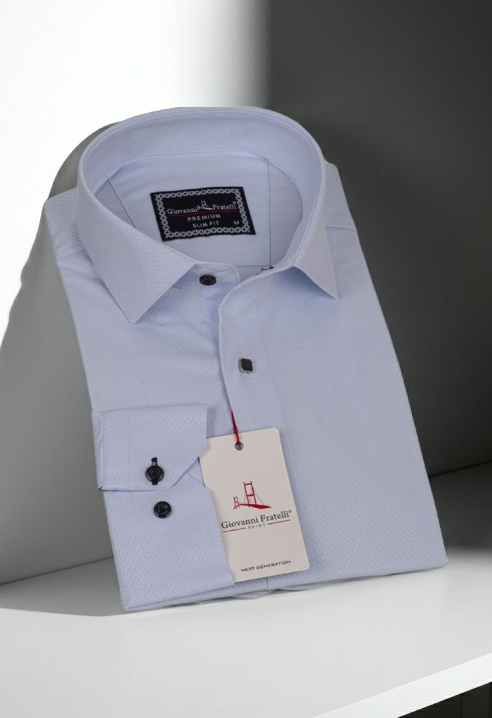 Slim Fit Uzun Kol Desenli Armürlü Jakar Erkek Gömlek 3GMK311341003 - Giovanni Fratelli