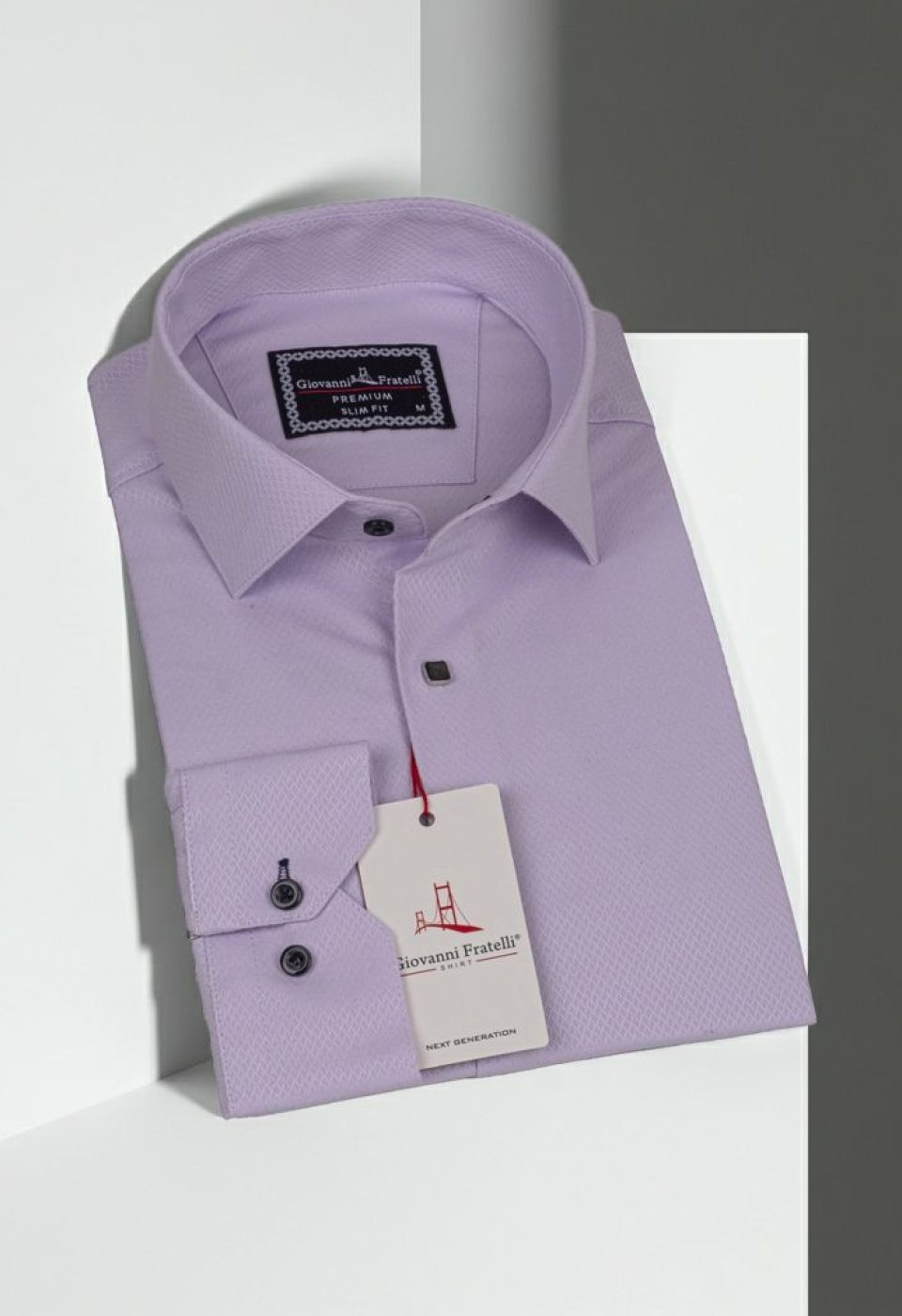 Slim Fit Uzun Kol Desenli Armürlü Jakar Erkek Gömlek 3GMK311341004