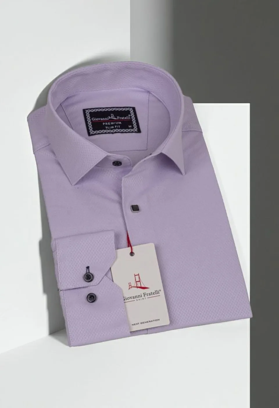 Slim Fit Uzun Kol Desenli Armürlü Jakar Erkek Gömlek 3GMK311341004